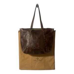 Patricia Nash Benvenuto Tote Vintage Distressed Leather (Chocolate)